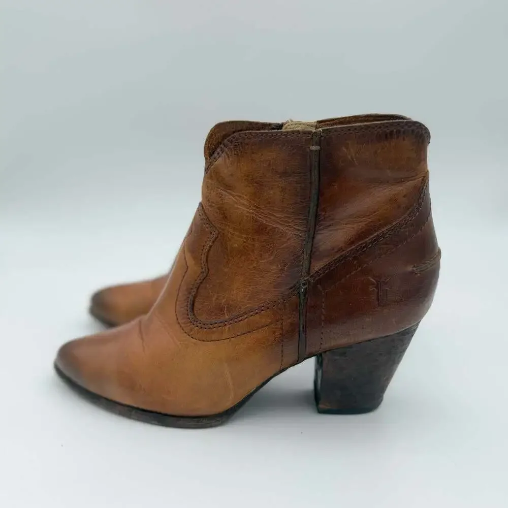 Frye Renee Seam Short Leather Ankle Boots